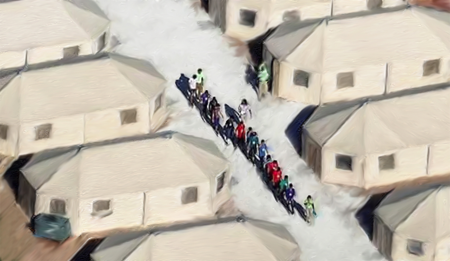 The tents in texas desert with immigrant children who have been torn from their parents are being held.